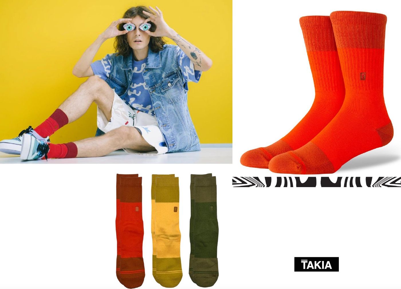 TAKIA Bob socks worn on foot